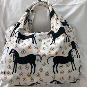 Marimekko horse print tote MUSTA TAMMA print rare!